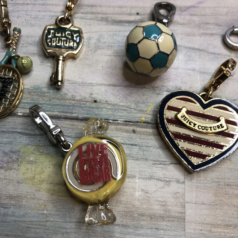 100% Authentic Vintage Juicy Couture Charm Bracelet‎ w/ 6 Charms